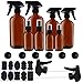 Belle Vous Flacon Spray Vide en Verre Ambré (Lot de 8) - 57-455 ml – Kit Voyage Flacons à Brume Fine Remplissable avec Étiquettes et Bouchons- Contenant Voyage, Huiles, Cosmétiques et Aromathérapie