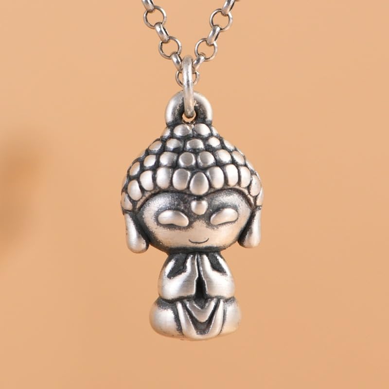 Collier bouddha argent pour pull pour rompre la monotonie des hauts - 3