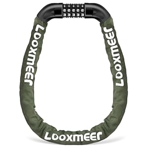 Looxmeer SF-32 Olivgrün Fahrrad Kettenschloss 90cm