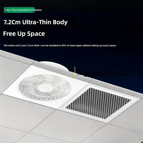 Ventilador de ventilación de techo empotrado con panel cuadrado de 30 cm y control remoto para cocina miniatura 6