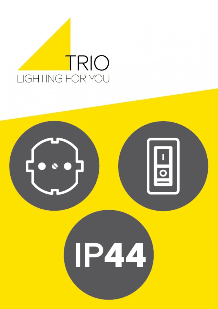 Trio Leuchten Lampada da parete a LED Piera 284074206, in plastica cromata, con LED da 8 Watt, interruttore, presa elettrica