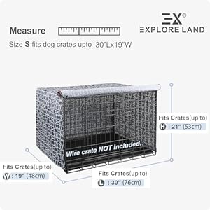   Explore-Land-Pattern-Dog-Crate-Cover-for-30-Inches-Wire-Cage-Heavy-Duty-Polyester-Indoor-Pet-Kennel-Covers-Universal-Fit-for-1-2-3-Doors-Standard-Metal-Crate-Morocco