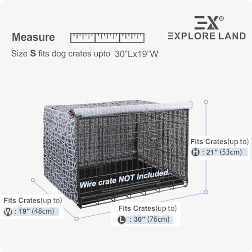 Explore Land Pattern Dog Crate Cover for 30 Inches Wire Cage, Heavy-Duty Polyester 1 2 3 Doors Standard Metal Pet Kennel Enclosure (Morocco) by Explore Land - Image 2