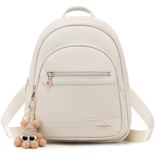 BAGOK Mini Leather Backpack Purse for Women, Small Backpack Purse with Cartoon Charm, Cute Fashion Bag for Girls & Teens