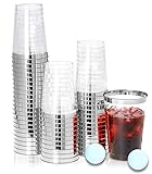 KOPHADOT 14oz Silver Rim Plastic Cups 50 packs with 2 Party Pong Balls, Disposable and Reusable...