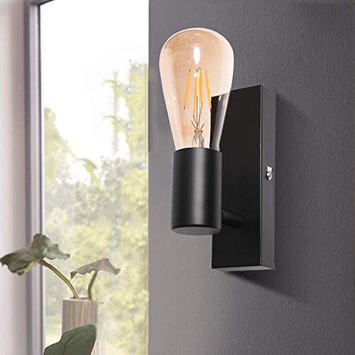 Lampada da Parete Interno Nero LED Applique da