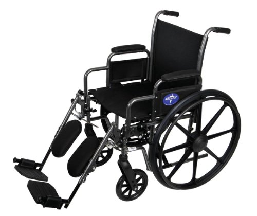 Medline Comfort Driven Wheelchair with Removable Desk Arms and Elevating Leg Rests, 16” Seat