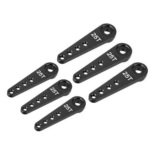 Brazos de dirección aluminio 25T 37 mm negro repuesto para coches RC y drones