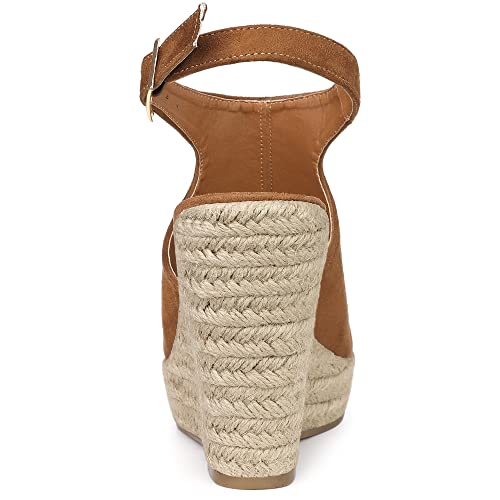 Allegra K Women's Peep Toe Slingback Platform Espadrilles Wedge Sandals4