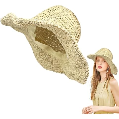 FUIPVGI Women's Foldable Straw Hat Cover
