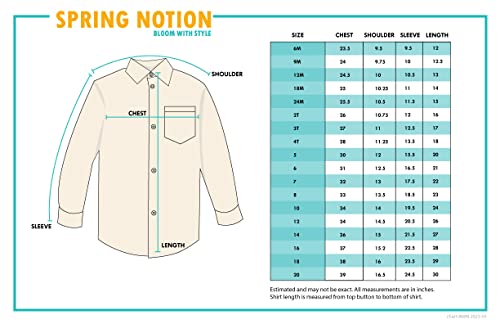 Spring Notion Baby Boys' Long Sleeve Dress Shirt 18M Ivory #TOP1