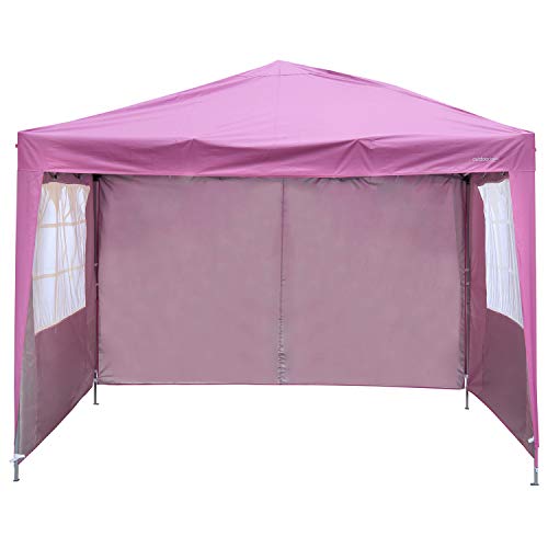 10X10 Pop Up Canopy Party Tent Instant Gazebos With 4 Removable Sidewalls Pink #TOP4