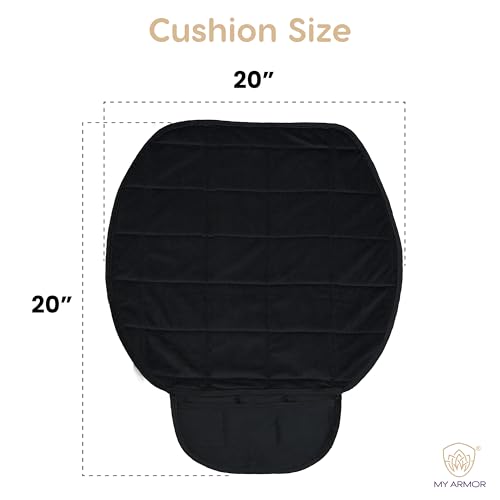 Image of MY ARMOR Car Cover Set | Ultra-Soft HR Quilted Cushion with Non-Slip Grip & Storage Pouch | Universal Fit Protector | Rear Section 20x20 & Front Section 20x20 Inches | Grey Velvet