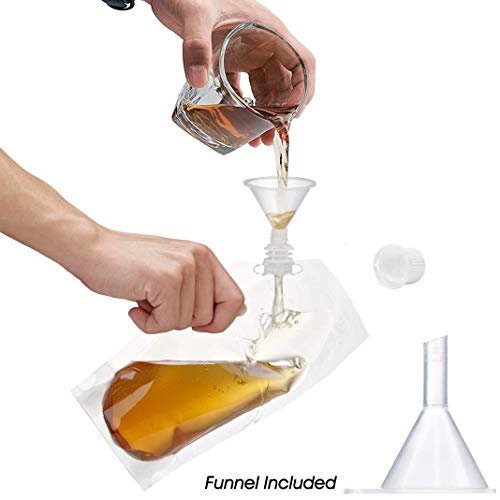 Cruise Liquor Flask Kit For Travel,Concealable And Reusable Rum Runner Alcohol Juice Travel Plastic Liquor Bags For Sneak Drink-4 X 32 Oz + 3 X 16 Oz + 3 X 8 Oz + 1 Funnel #TOP4
