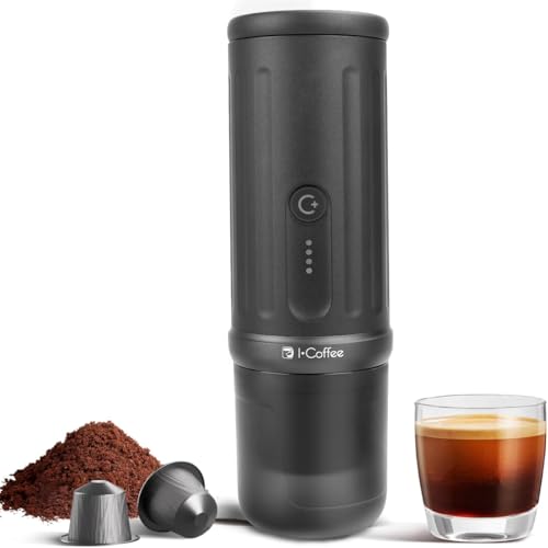 iCoffee Máquina de Café Portátil, Cafeteira Elétrica USB-C, Usa Cápsulas e Pó, Viagens e Escritório