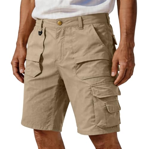 Short cargo homme léger et robuste en toile coton avec multipoches