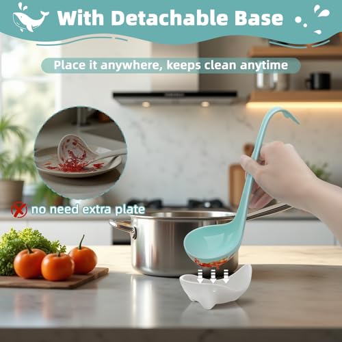 Whiterhino Soup Ladle With Detachable Base,Kitchen Ladle,Cooking Ladle,Whale Cute Gifts,Funny Kitchen Gadgets,Cooking Gifts For Mom,Perfect For Hot Serving Soup thumb #2