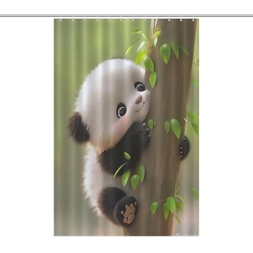 Rideau de douche panda imperméable pour baignoire salle de bain 122x183cm