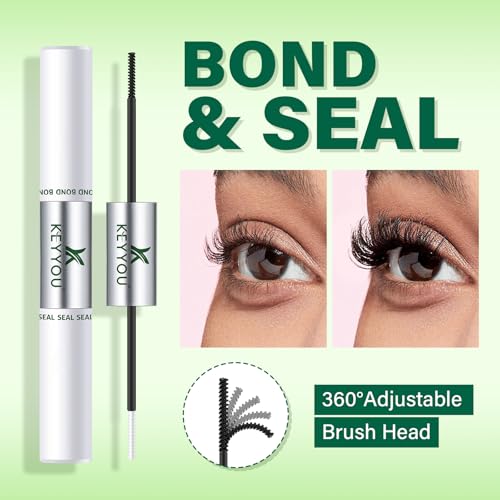 Image of KEYYOU 10ML Black Lash Bond & Seal Cluster Lash Glue for DIY Extensions