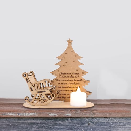 Adorno navideño de madera con base estable que no se cae 7