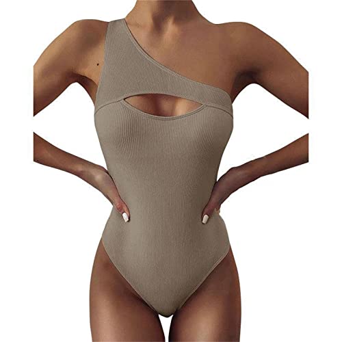 Maillot de bain pour femme kaki taille haute galbant pour masquer les imperfections