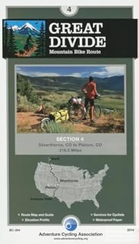 Map Great Divide Mountain Bike Route - 4: Silverthorne, Colorado - Platoro, Colorado - 317 Miles Book