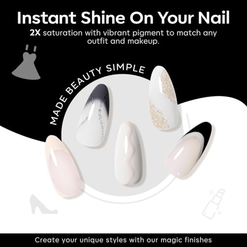 Image of modelones Gel Nail Polish Set Glitter Nude 6Colors Black White Milky White