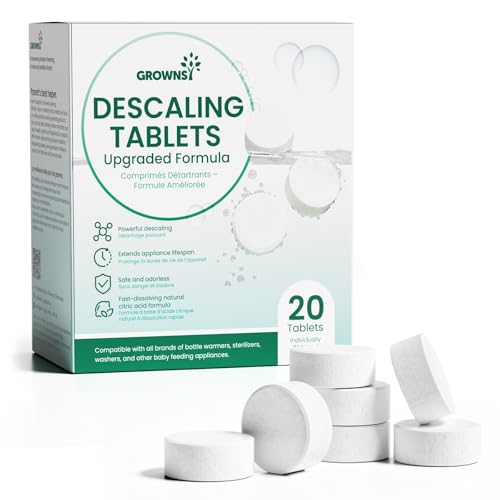 GROWNSY Bottle Warmer & Sterilizer Descaling Tablets 20 Count | D...