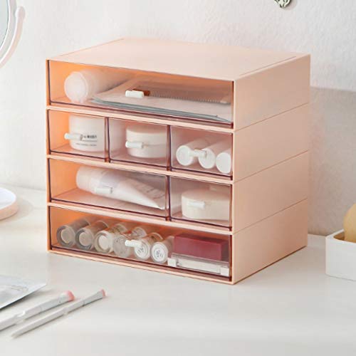 Boîte de rangement de bureau à tiroir plastique mini et compacte pour maquillage