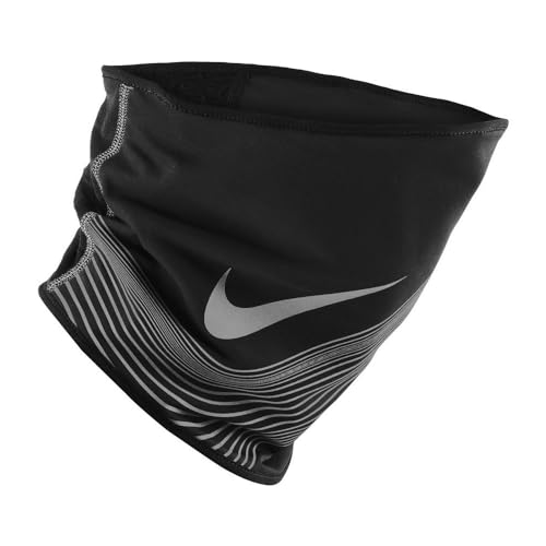 NIKE rn4028-082 Black/Silver-S/M carta Football 360 Therma-FIT Neck Warmer, Solid