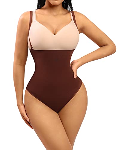 Feelingirl Shapewear For Women Tummy Control High Waisted Panties Flat Stomach Shapewear Seamless Body Shaper Postpartum Underwear Brown #TOP26