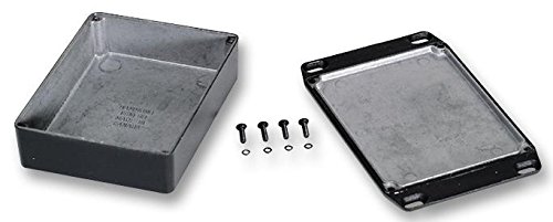 1590P1FLBK - Enclosure, Diecast, Flanged Lid, IP54, Instrument, 153 mm, 82 mm, 50 mm, Aluminium, Black RoHS Compliant: Yes (Pack of 2) (1590P1FLBK)