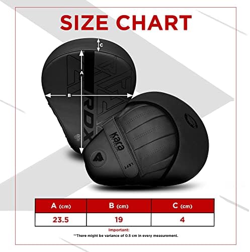 RDX Boxing Pads Curved Focus Mitts, Maya Hide Leather KARA Hook and jab Training Pads, Adjustable Strap Ventilated, MMA Muay Thai Kickboxing Coaching Martial Arts Punching Hand Target Strike Shield