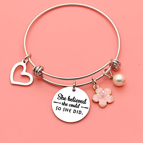 Maxforever Inspirational Quote Bracelet Gifts Women Girl's Jewelry Charm Pendant Bangle Gift For Daughter, Niece, Sister, Best Friends #TOP4