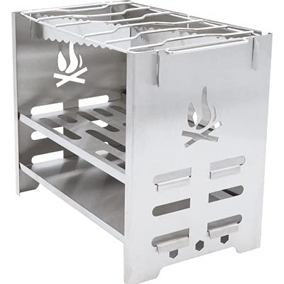 Petit gril de camping pliable en inox avec sac de transport