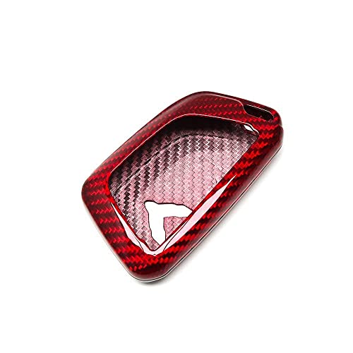 G Brand Genuine Carbon Fiber for Chevrolet Corvette C8 Key Fob Case Cover 2020 2021 2022 (Red, Black) Keyless Entry Shell Trim unisex-adult (Red), 4 x 1 x 1