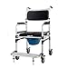 Sedia da Toilette con Ruote Toilette con Ruote Sedia da Toilette Per Toilette Igienici Pieghevoli Mobili Regolabile in Altezza Freni a 4 Ruote