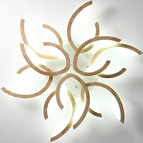 Plafond à LED en bois télécommandé pour salon et chambre