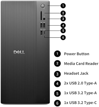 Dell Tower Desktop Computer, Intel Core Ultra 5, 16GB DDR5 RAM, 512GB PCIe SSD, Windows 11 Pro Business Workstation, Intel AI Boost NPU, HDMI, DisplayPort,Keyboard Mouse, Wi-Fi 6+Bluetooth - 3