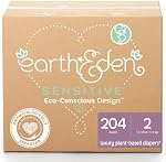 Earth & Eden Sensible | Couches éco-responsables et hypoallergéniques | Taille 2 | 204 unités
