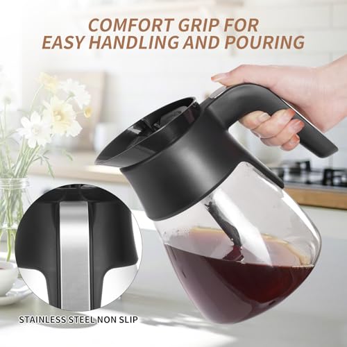 Image of 10-Cup Coffee Pot Replacement for CM401 Ninja Coffee Maker | Glass Carafe Compatible with CM371 CP301 CM300 CM400 CF091,Ninja Coffee Pot Replacement with Brew-Through Lid & Sturdy Handle