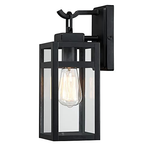 Pia Ricco Outdoor Wall Light, 14 Inch Black Outdoor Light