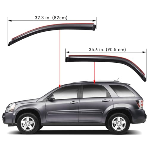 Lightronic Extra Durable Clip-on in-Channel Auto Vent Window Visor, Fits 2005-2009 Chevrolet Equinox & Pontiac Torrent, UV Protection Rain Guard, Original Wind Deflector, No-Drill, Smoke, 4-Pcs by Lightronic - Used condition - Image 2