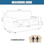 JQinHome 4 Piece Stretch Sofa Cover Printed Couch Cover, Floral Pattern Loveseat Slipcover with 2 Separate Cushion Cover, Washable Furniture Protector for Living Room(Loveseat,Flowers Shadow) - Image 3