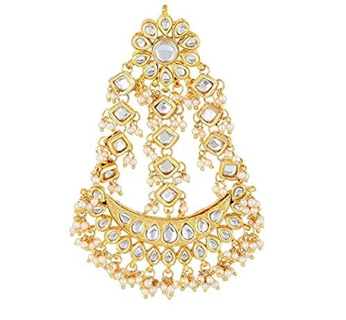 Jewellity Kundan Golden White Passa/Paasa/Jhumar/Jhoomar/Designer Traditional/Ethnic/Wedding/Nikaah/Hair Jewellery/Hair Accessory for Girls/Women PK-579 (B0716LT654) Amazon Price History, Amazon Price Tracker