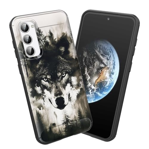 smauncucn for Galaxy S23 FE Case,Soft TPU Slim Fashion Anti-Fingerprint Non-Slip Protective Phone Case Cover for Samsung Galaxy S23 FE 5G (6.4") 2023,Wolf in the Forest