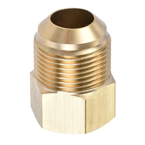 Image of YOKIVE Pipe Fitting, Brass Tube Adapter Connector, Great for Hydraulic Applications (3 /4 SAE Flare Male & 5 /8 SAE Female)
