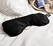 ASUTRA Silk Eye Pillow for Sleep, Black - Filled w/Lavender Buds & Flax Seeds, Weighted Eye Mask, Meditation & Light Blocking Blindfold, Cooling Gel Mask Included