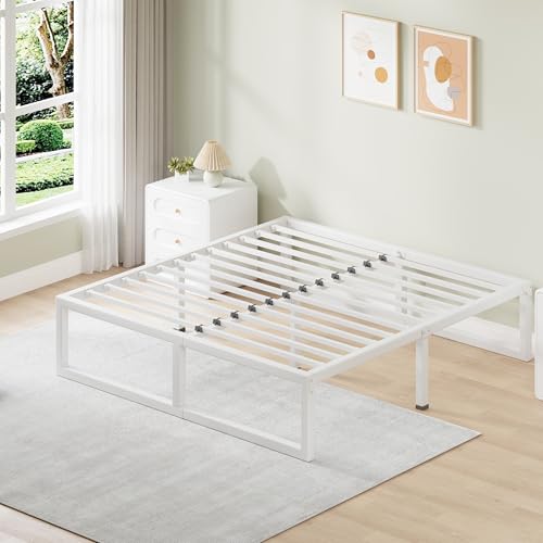 Image of 18 Inch Metal Full Size Bed Frame with Steel Support, Noise-Free