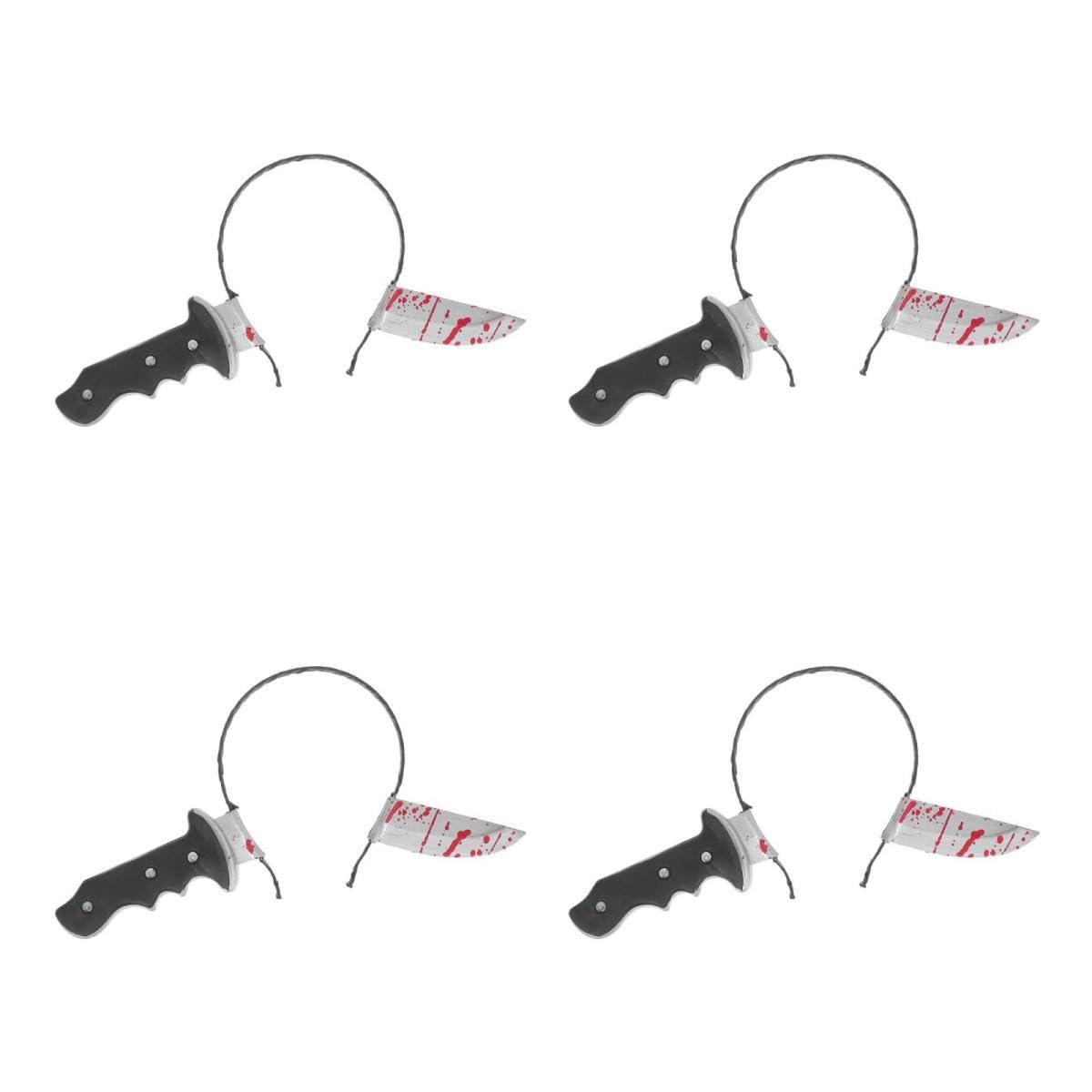 Healvian 4 Pezzi Fascia per Halloween con Coltello Plastica Accessorio Cosplay Divertente per Feste Mascherate e Travestimenti Decorazione Resistente per Spaventosi